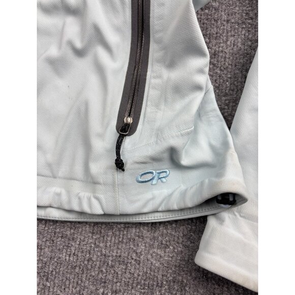 Outdoor Research Softshell Jacket Womens Small Light Blue Fleece Lined Full Zip - Picture 2 of 10